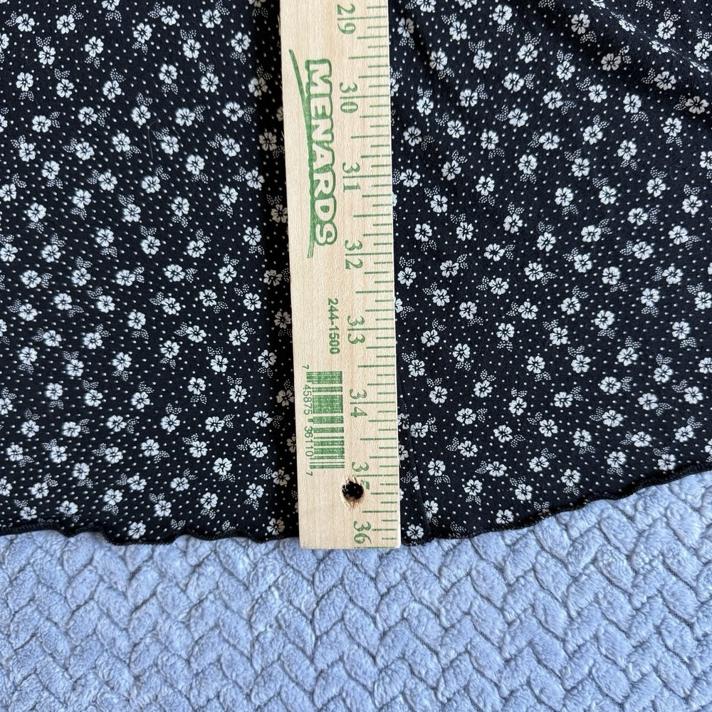 Vintage 90s Pimkie Short Dress S Black Ditsy Floral Milkmaid Coquette Babydoll - Picture 10 of 11